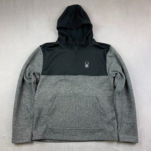 Spyder Other - Spyder Mens Sweater Medium Gray Colorblock Ray 1/4 Zip Hoodie Long Sleeve Racer